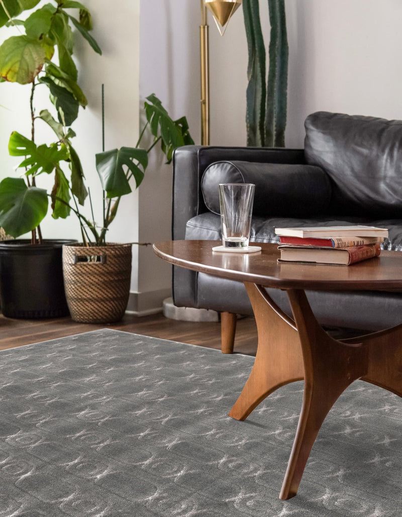 Metropolitan Matrix Collection Area Rug - Cosmopolis Rectangle Gray and Silver lifestyle 11