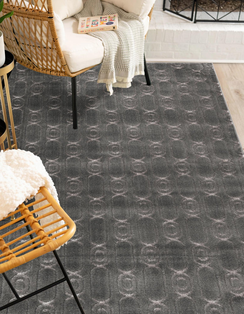 Metropolitan Matrix Collection Area Rug - Cosmopolis Rectangle Gray and Silver lifestyle 20