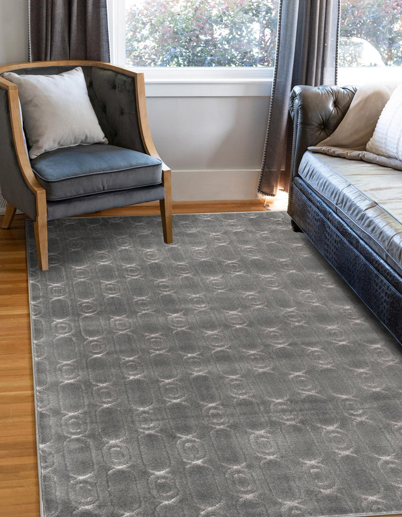 Metropolitan Matrix Collection Area Rug - Cosmopolis Rectangle Gray and Silver lifestyle 23