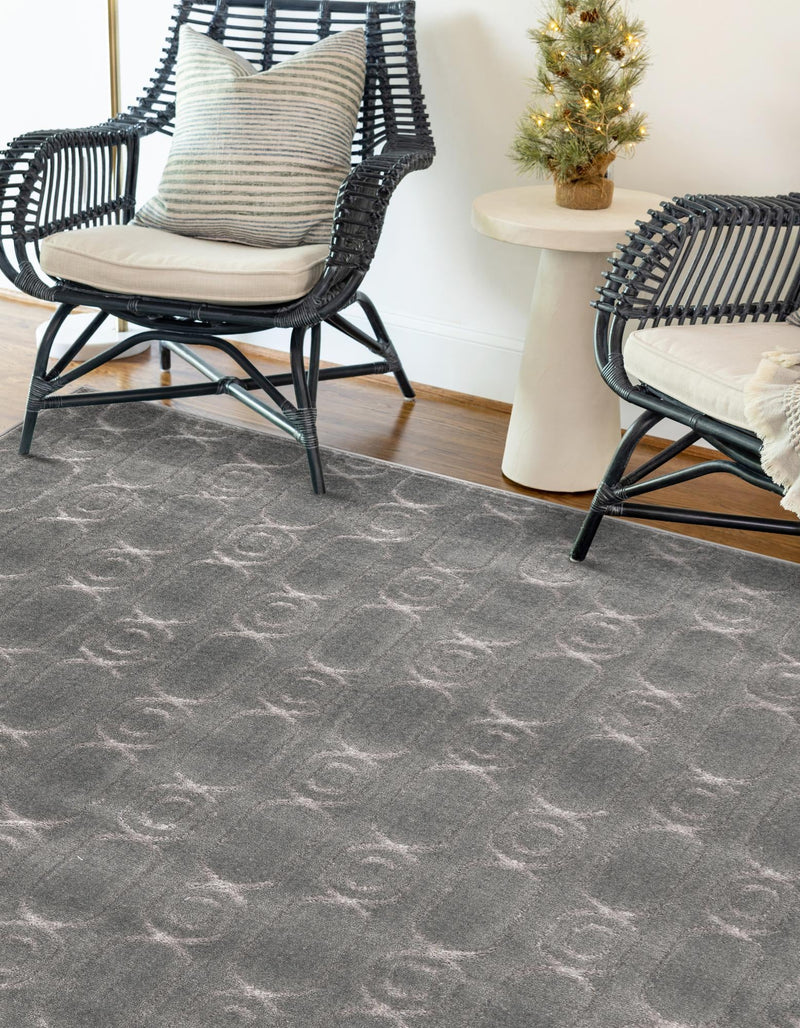 Metropolitan Matrix Collection Area Rug - Cosmopolis Rectangle Gray and Silver lifestyle 29