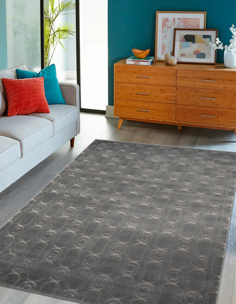 Metropolitan Matrix Collection Area Rug - Cosmopolis Rectangle Gray and Silver lifestyle 32