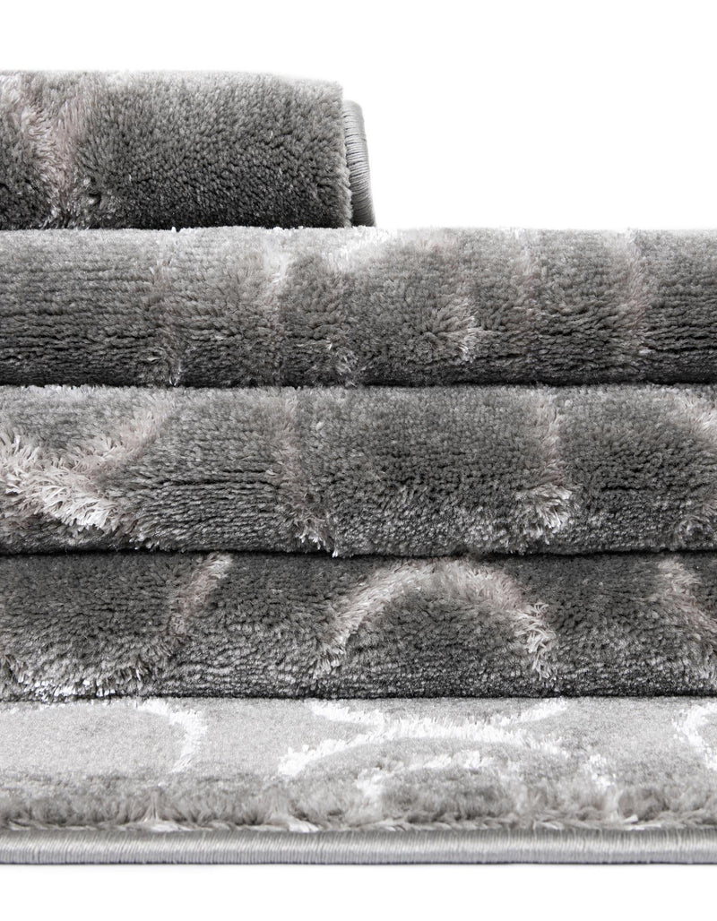 Metropolitan Matrix Collection Area Rug - Cosmopolis Rectangle Gray and Silver lifestyle 72