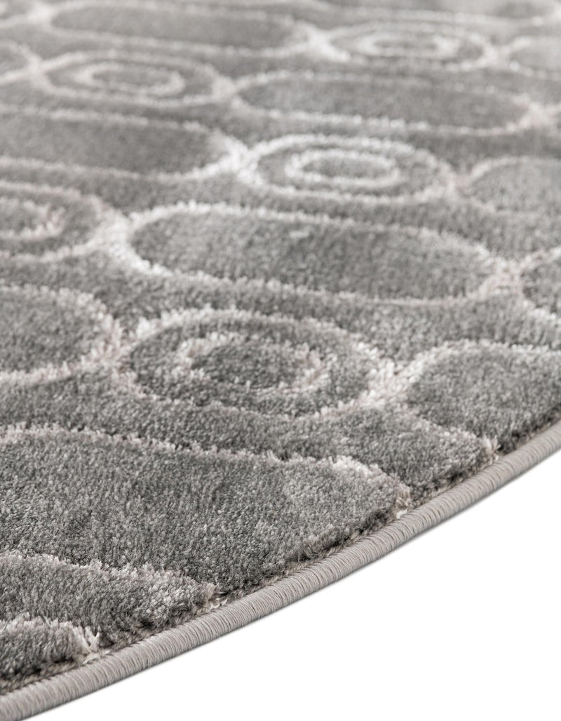 Metropolitan Matrix Collection Area Rug - Cosmopolis Round Gray and Silver lifestyle 173