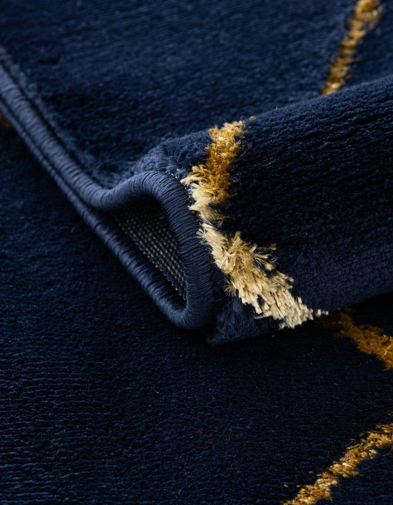 Metropolitan Matrix Collection Area Rug - Urbana Rectangle Navy Blue and Gold lifestyle 51