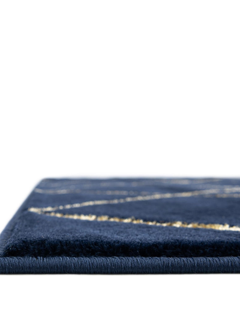 Metropolitan Matrix Collection Area Rug - Urbana Rectangle Navy Blue and Gold lifestyle 55