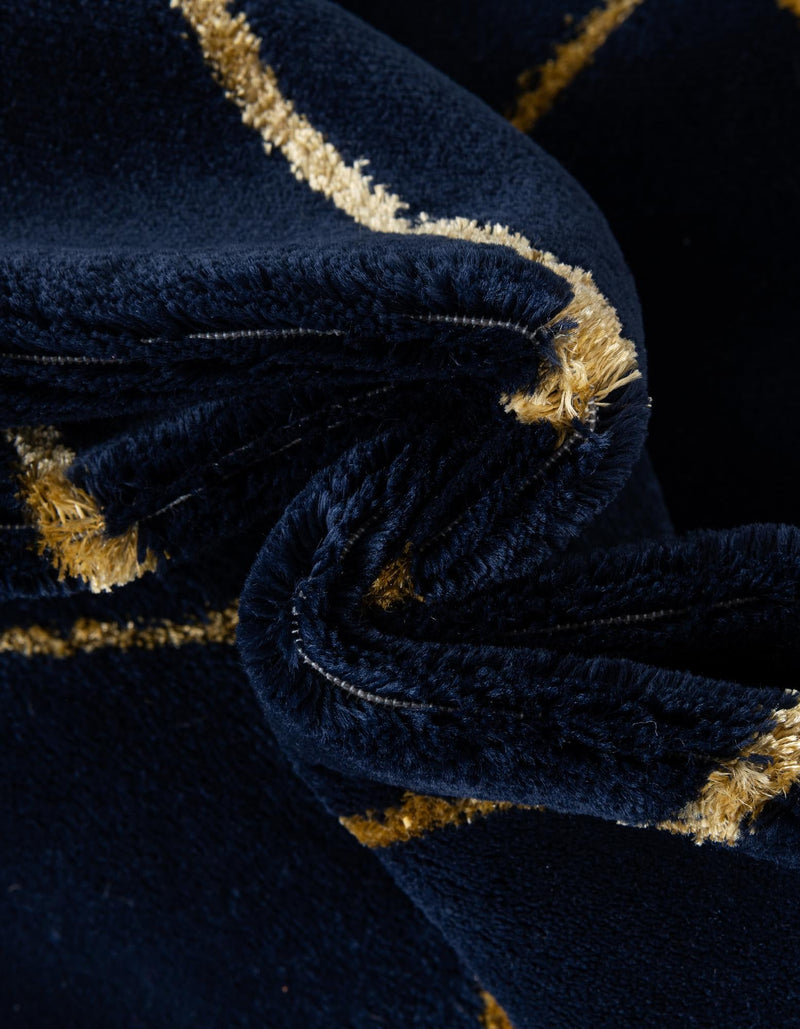 Metropolitan Matrix Collection Area Rug - Urbana Rectangle Navy Blue and Gold lifestyle 59