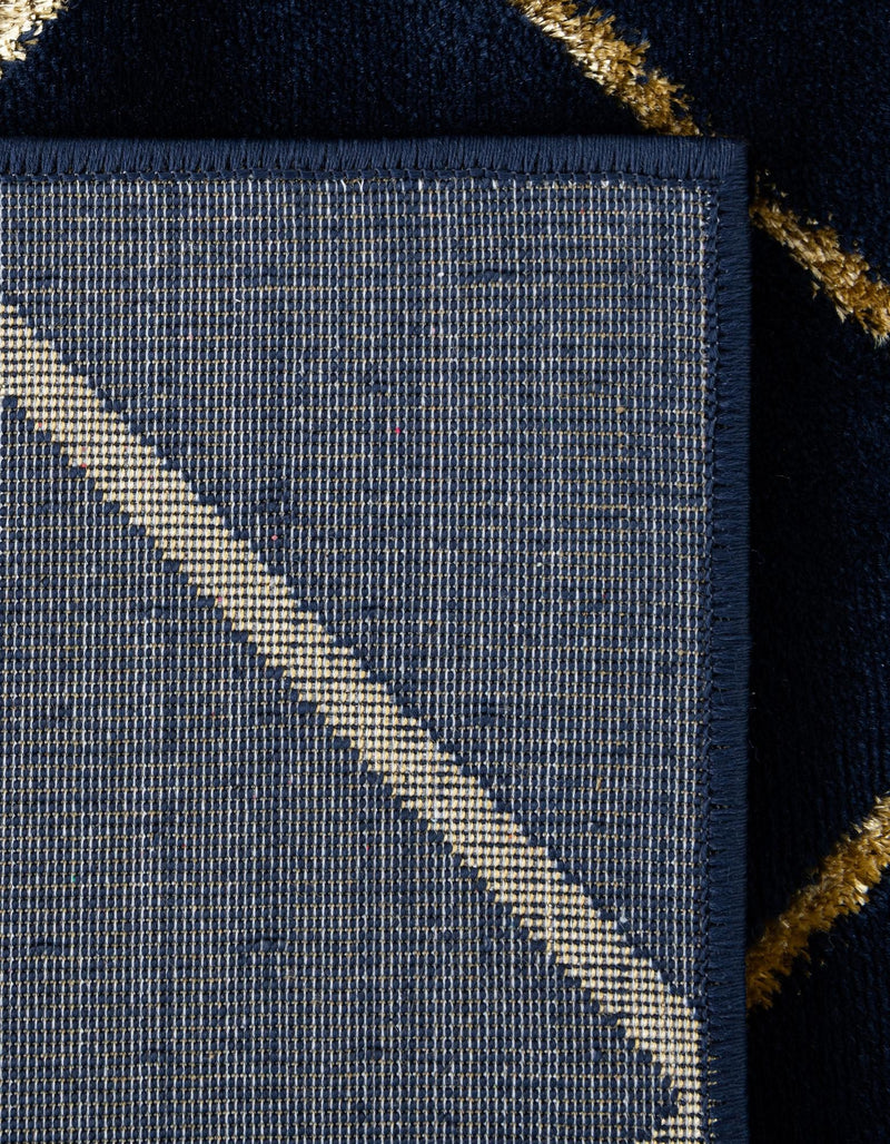 Metropolitan Matrix Collection Area Rug - Urbana Rectangle Navy Blue and Gold lifestyle 63