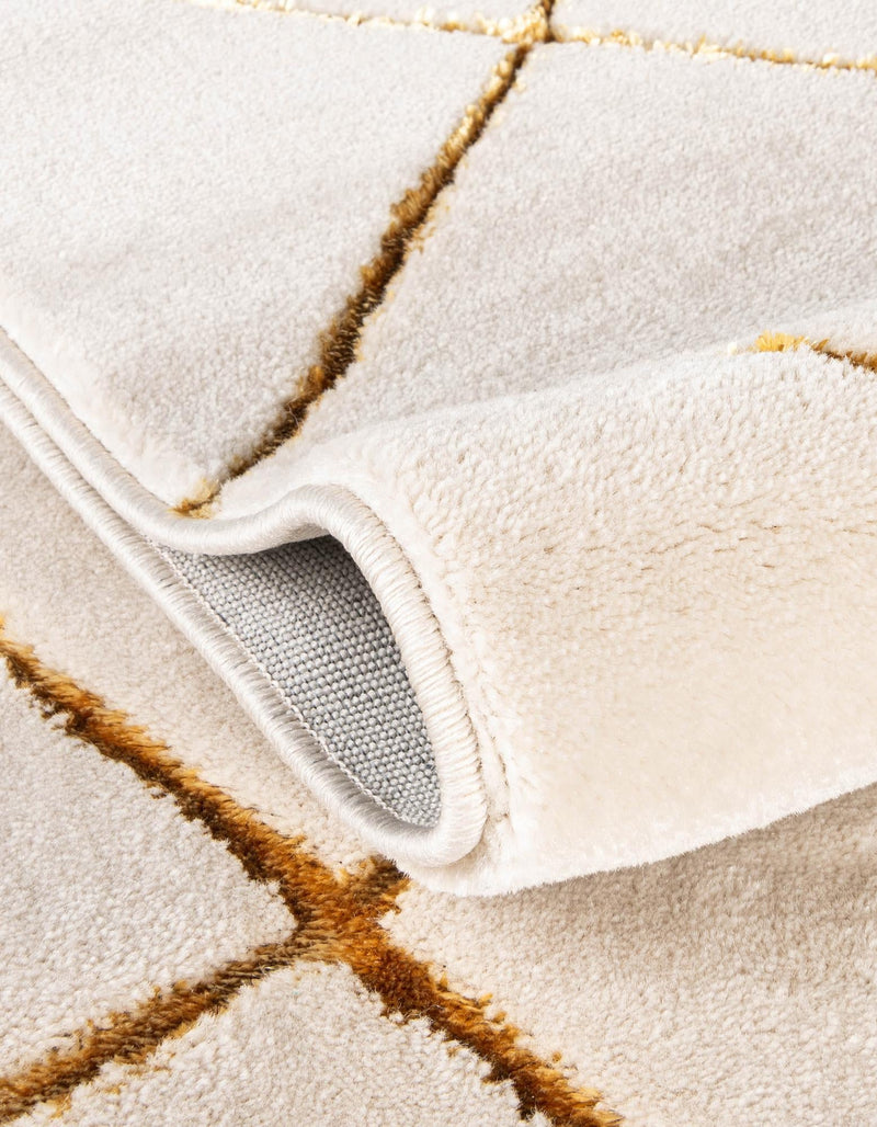 Metropolitan Matrix Collection Area Rug - Urbana Rectangle White and Gold lifestyle 48