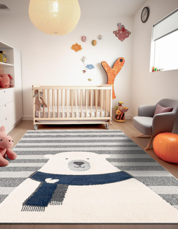 Wonder Tykes Collection Area Rug - Dreamland Rectangle Gray lifestyle 3