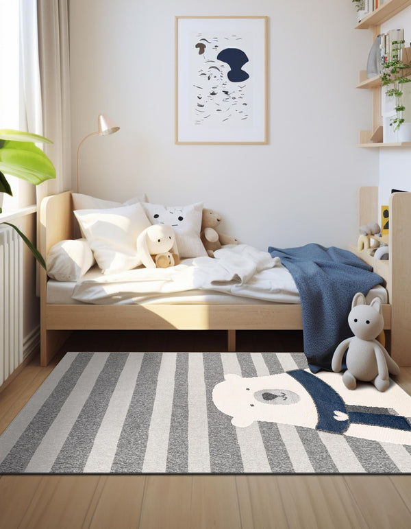 Wonder Tykes Collection Area Rug - Dreamland Rectangle Gray lifestyle 4
