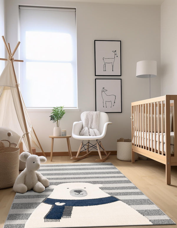 Wonder Tykes Collection Area Rug - Dreamland Rectangle Gray lifestyle 5