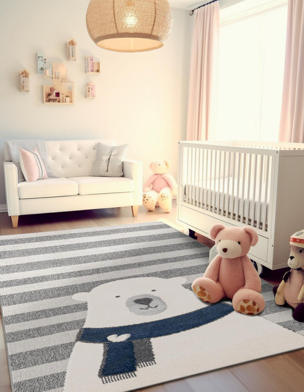 Wonder Tykes Collection Area Rug - Dreamland Rectangle Gray lifestyle 7