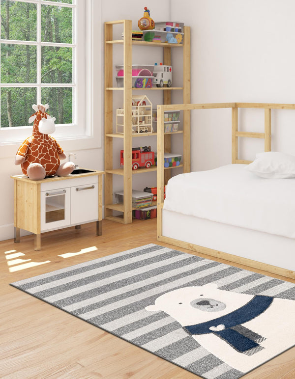 Wonder Tykes Collection Area Rug - Dreamland Rectangle Gray lifestyle 8