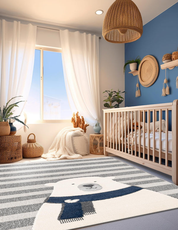 Wonder Tykes Collection Area Rug - Dreamland Rectangle Gray lifestyle 9