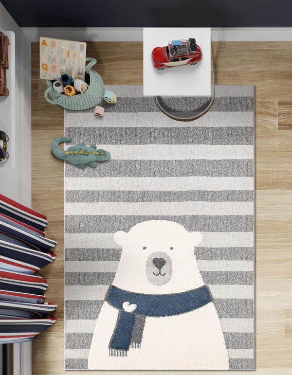 Wonder Tykes Collection Area Rug - Dreamland Rectangle Gray lifestyle 11