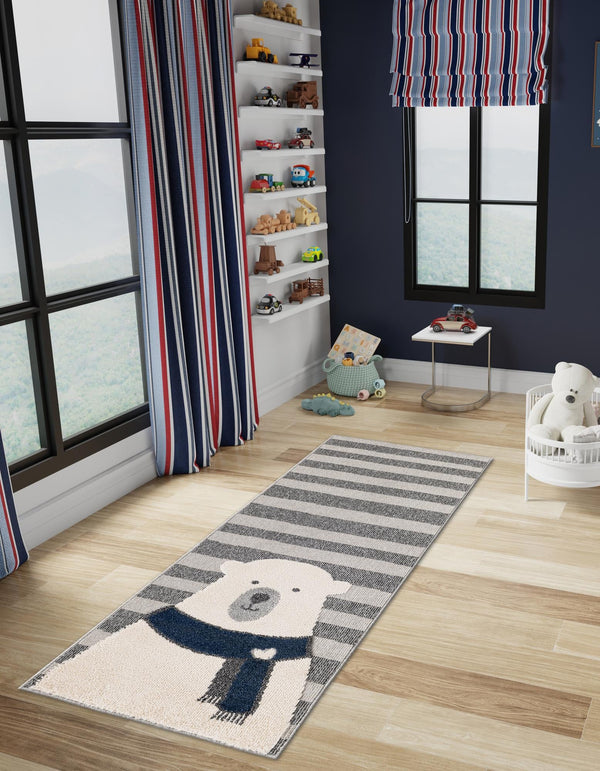 Wonder Tykes Collection Area Rug - Dreamland Runner Gray lifestyle 23