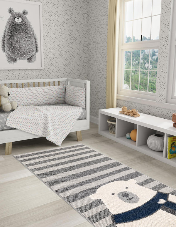 Wonder Tykes Collection Area Rug - Dreamland Runner Gray lifestyle 26