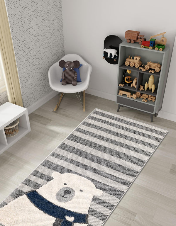 Wonder Tykes Collection Area Rug - Dreamland Runner Gray lifestyle 29