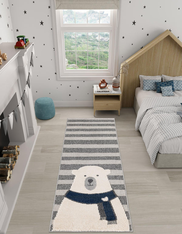 Wonder Tykes Collection Area Rug - Dreamland Runner Gray lifestyle 38