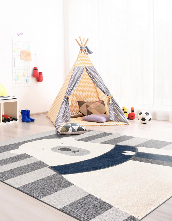 Wonder Tykes Collection Area Rug - Dreamland Square Gray lifestyle 24