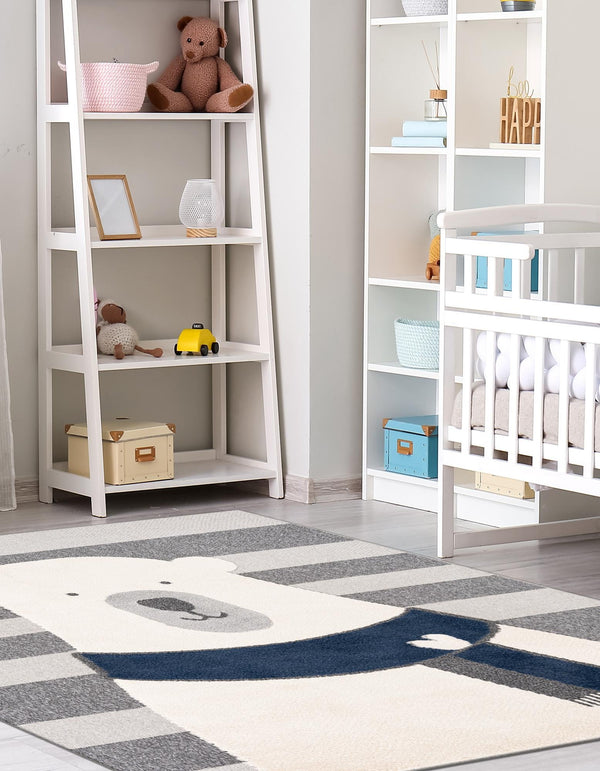 Wonder Tykes Collection Area Rug - Dreamland Square Gray lifestyle 39