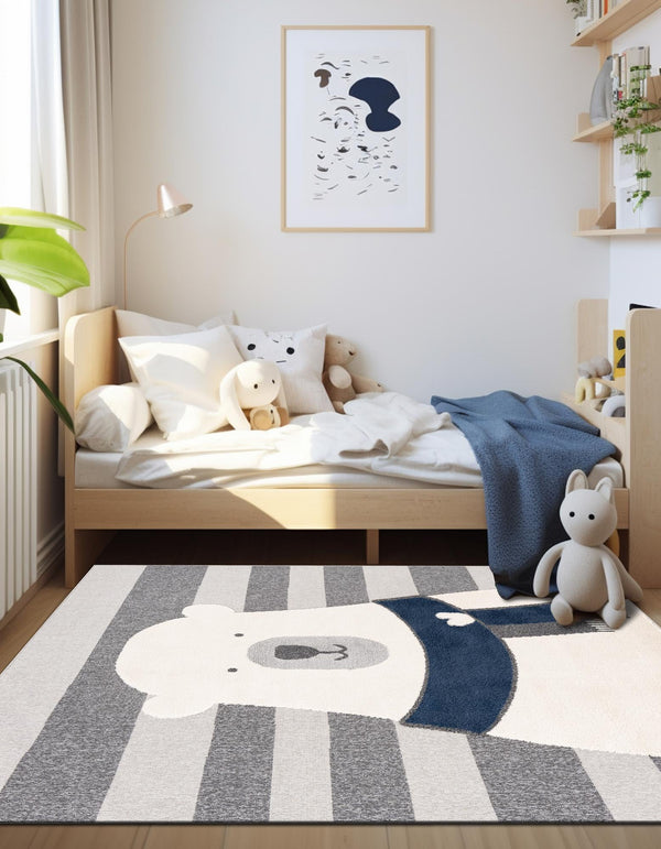 Wonder Tykes Collection Area Rug - Dreamland Square Gray lifestyle 48