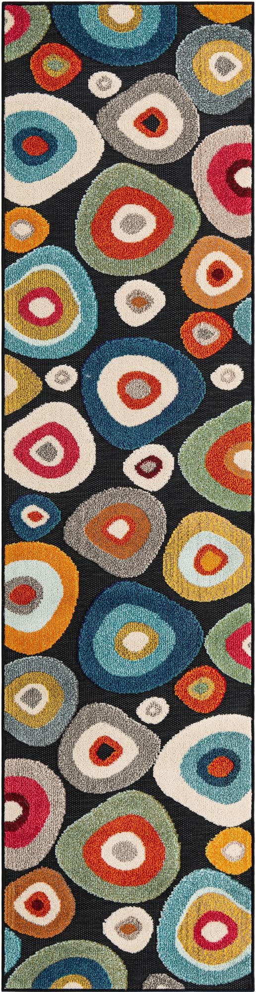Outdoor Marrakesh Collection Area Rug - Chefchaouen Runner Multi Black lifestyle 42