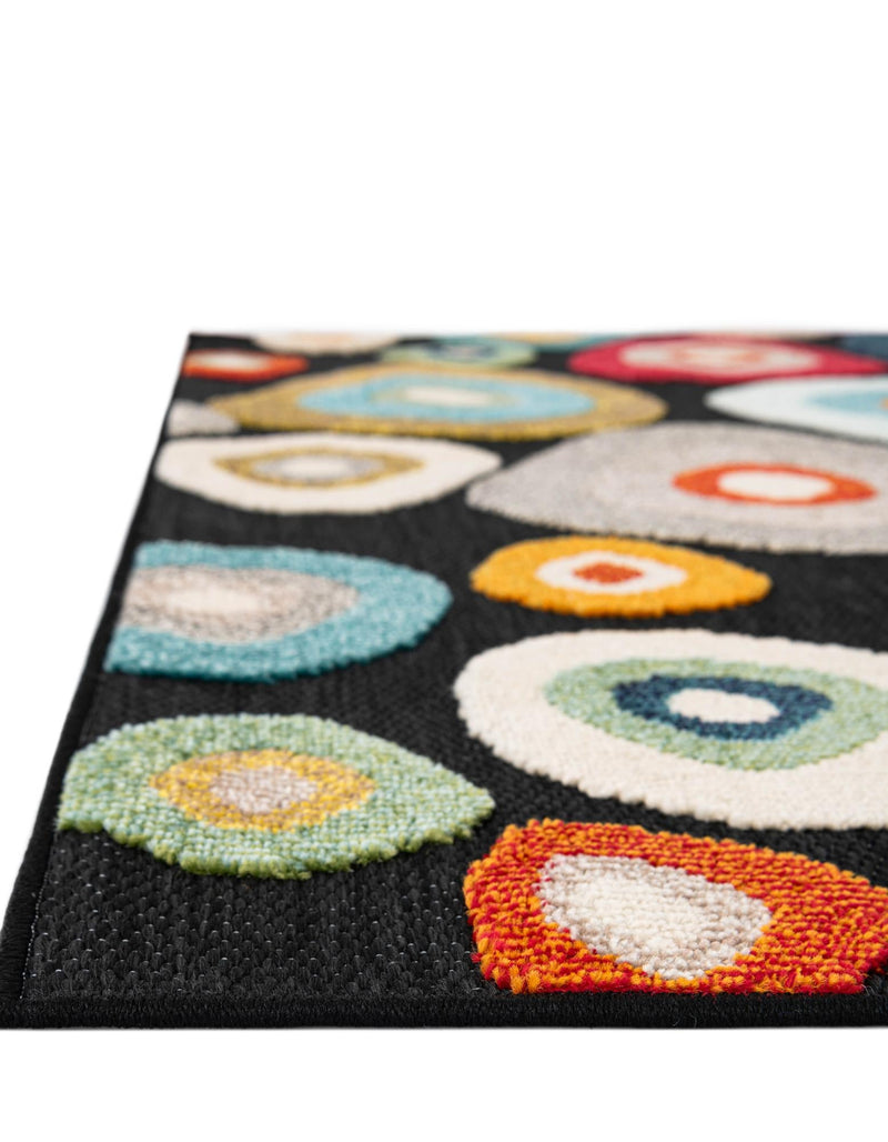 Outdoor Marrakesh Collection Area Rug - Chefchaouen Rectangle Multi Black lifestyle 27