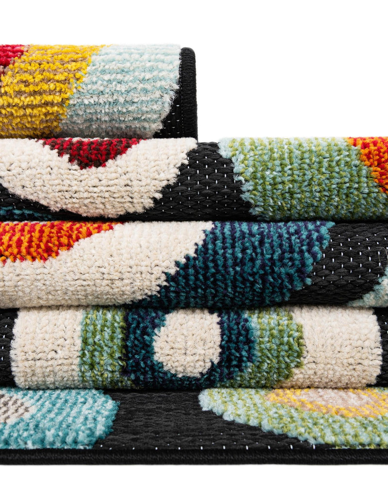 Outdoor Marrakesh Collection Area Rug - Chefchaouen Rectangle Multi Black lifestyle 41