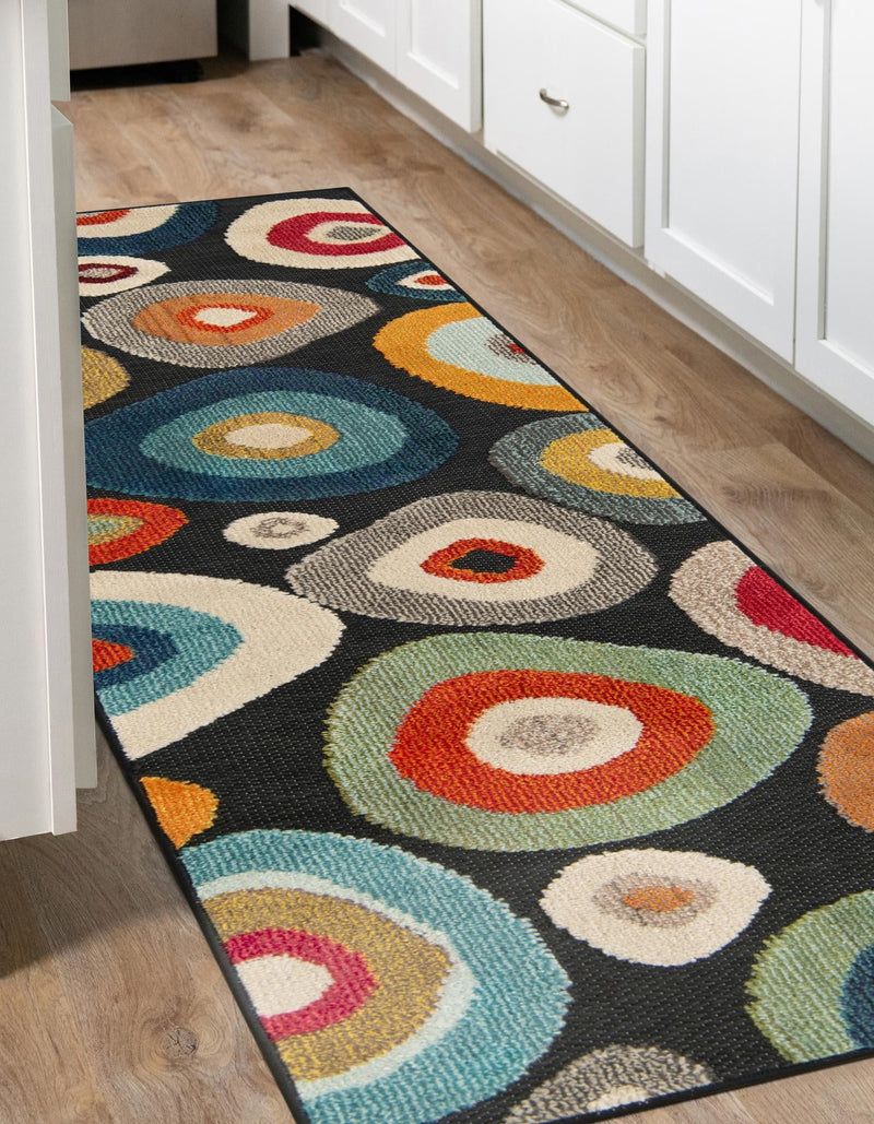 Outdoor Marrakesh Collection Area Rug - Chefchaouen Runner Multi Black lifestyle 76
