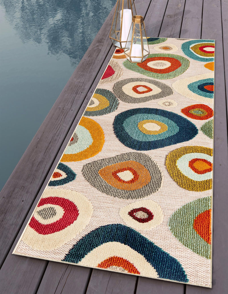 Outdoor Marrakesh Collection Area Rug - Chefchaouen Runner Multi Beige lifestyle 43