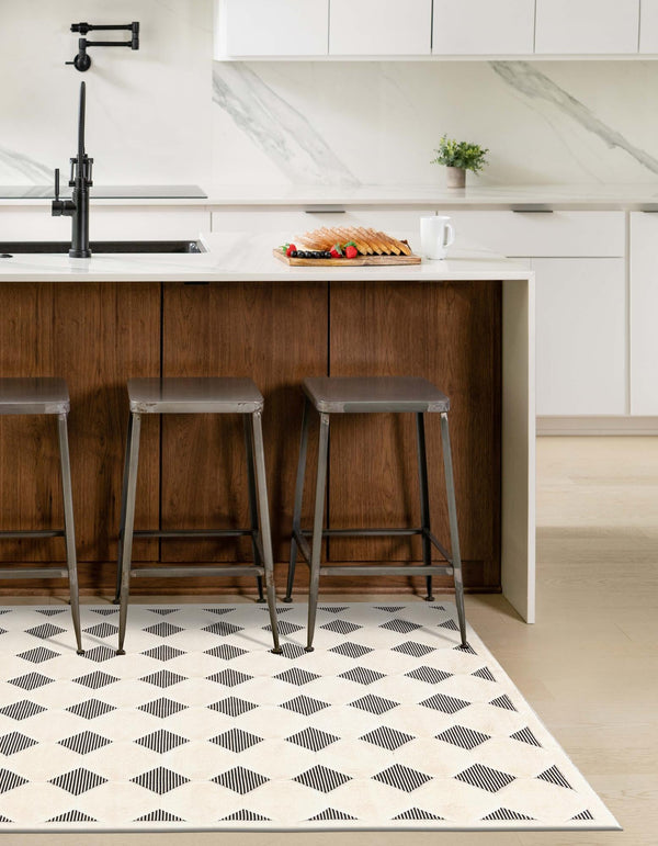 Monochrome Collection Area Rug - Quartz Rectangle Black and White lifestyle 3