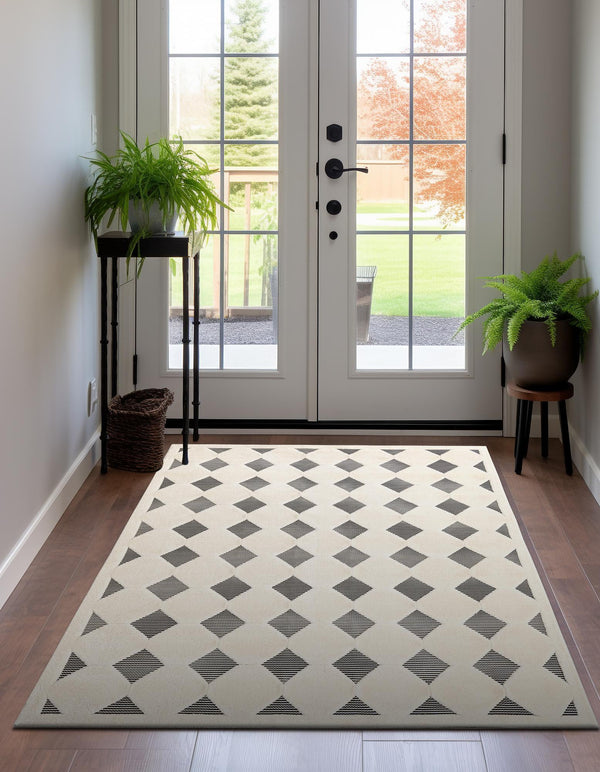 Monochrome Collection Area Rug - Quartz Rectangle Black and White lifestyle 6