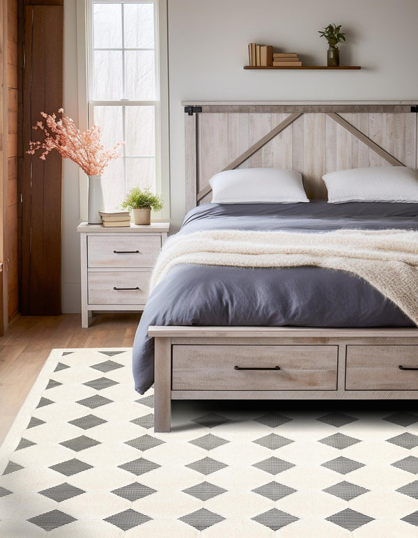 Monochrome Collection Area Rug - Quartz Rectangle Black and White lifestyle 7