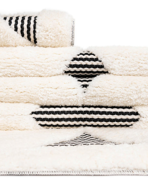 Monochrome Collection Area Rug - Quartz Rectangle Black and White lifestyle 21