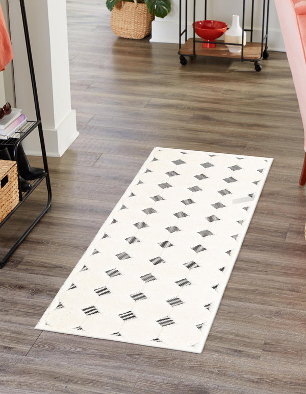 Monochrome Collection Area Rug - Quartz Runner Black and White lifestyle 41