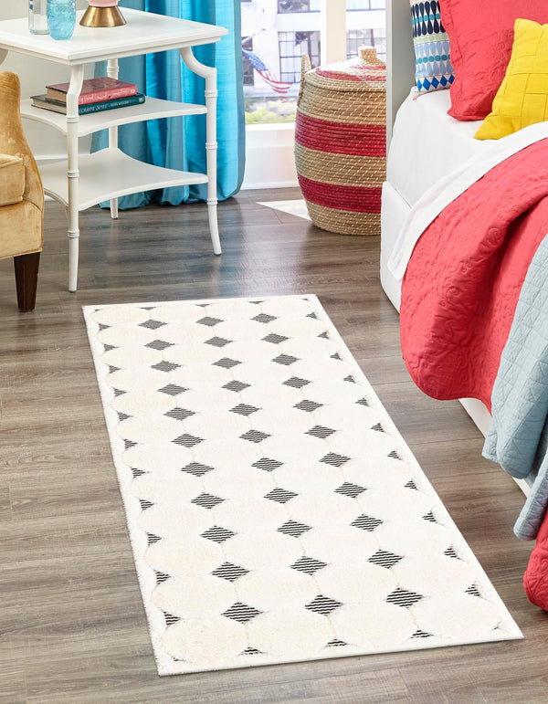 Monochrome Collection Area Rug - Quartz Runner Black and White lifestyle 44