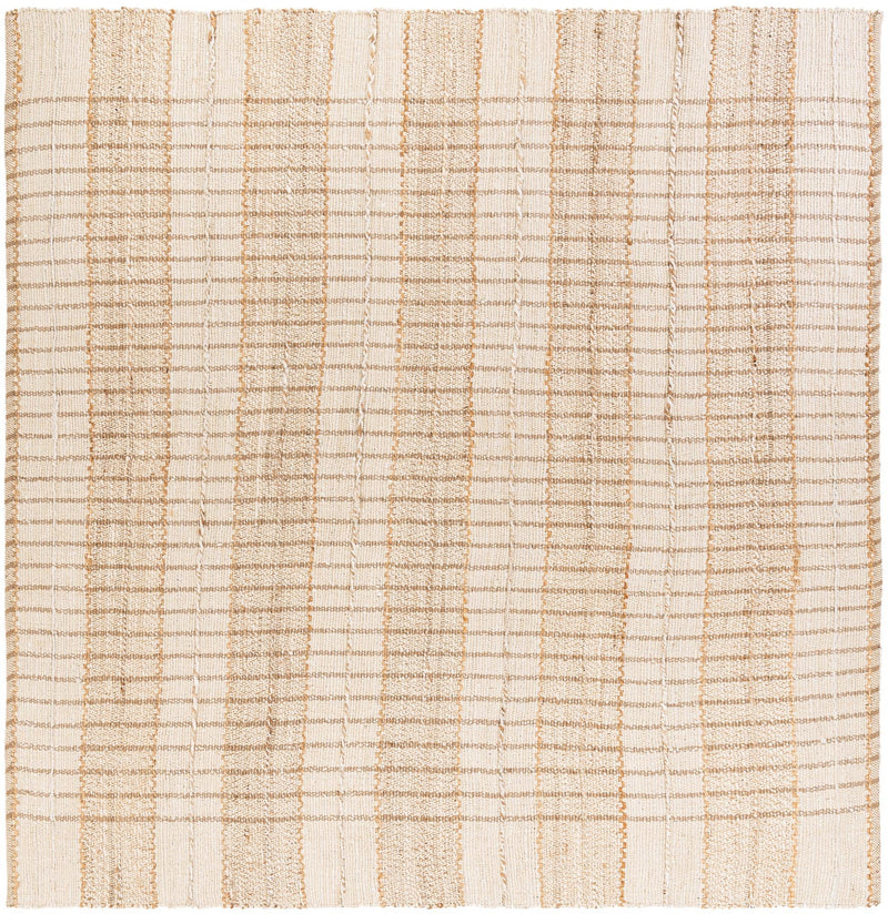 Sequoia Handwoven Jute Collection Area Rug - Mendocino Square Ivory lifestyle 12