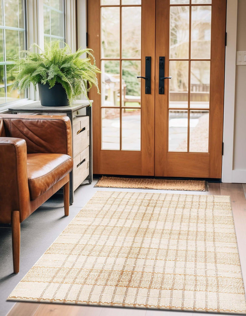 Sequoia Handwoven Jute Collection Area Rug - Mendocino Rectangle Ivory lifestyle 2