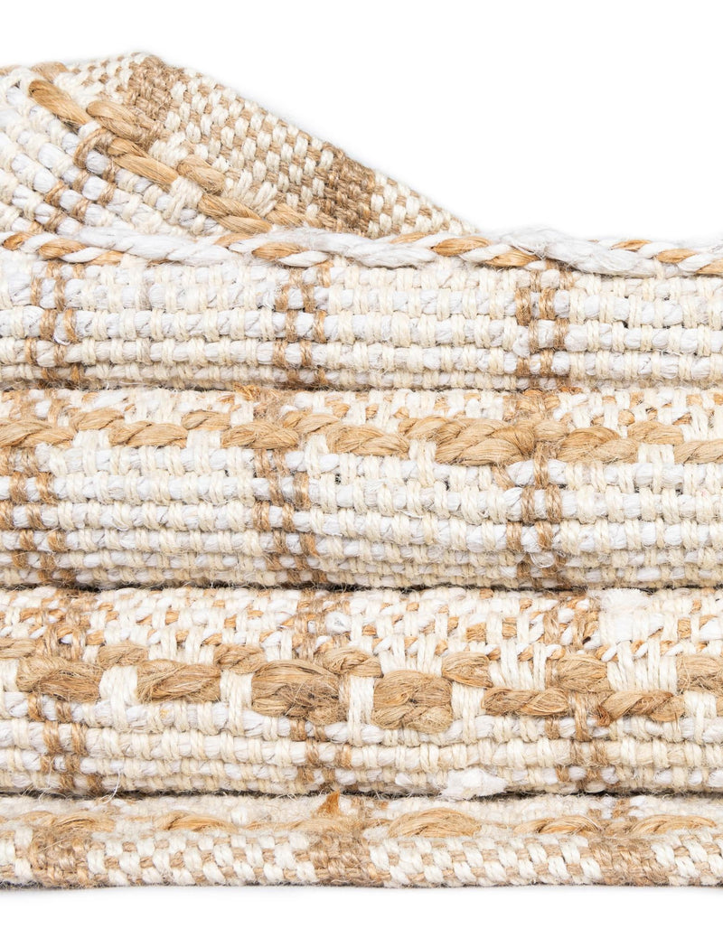 Sequoia Handwoven Jute Collection Area Rug - Mendocino Rectangle Ivory lifestyle 11