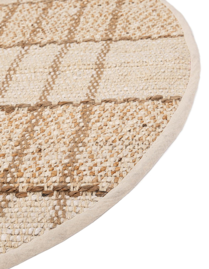 Sequoia Handwoven Jute Collection Area Rug - Mendocino Round Ivory lifestyle 28