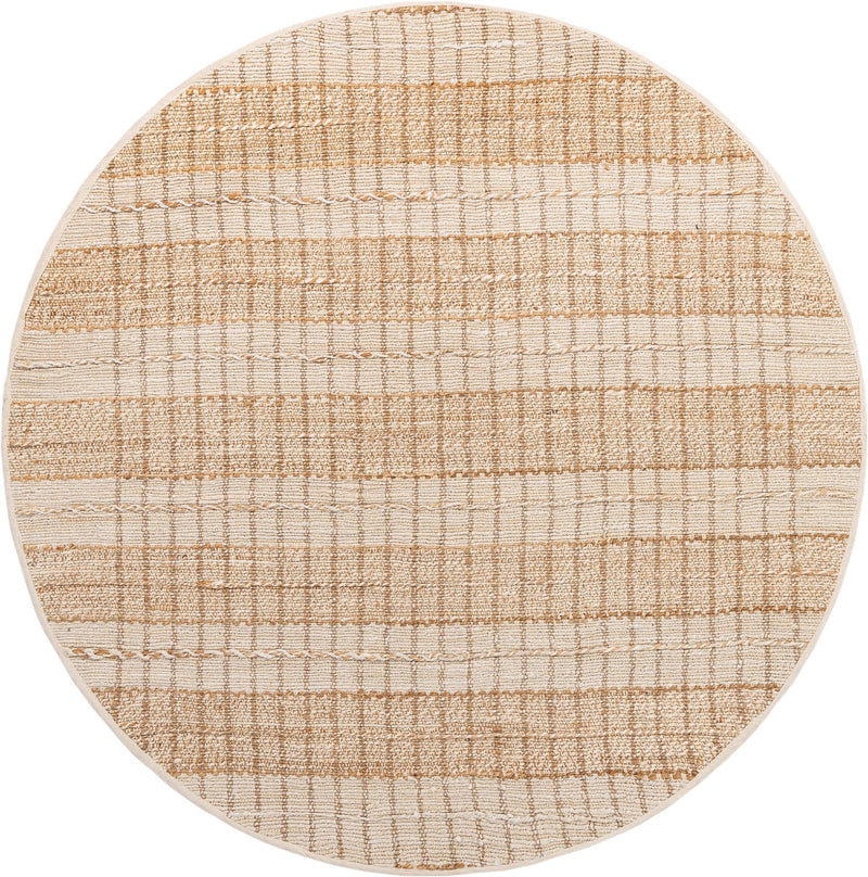 Sequoia Handwoven Jute Collection Area Rug - Mendocino Round Ivory lifestyle 18