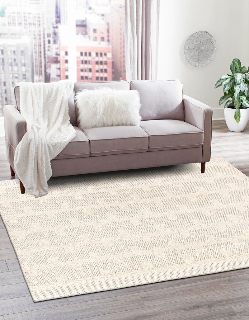 Lana Tasmanian Wool Collection Area Rug - Freycinet Square Ivory lifestyle 15