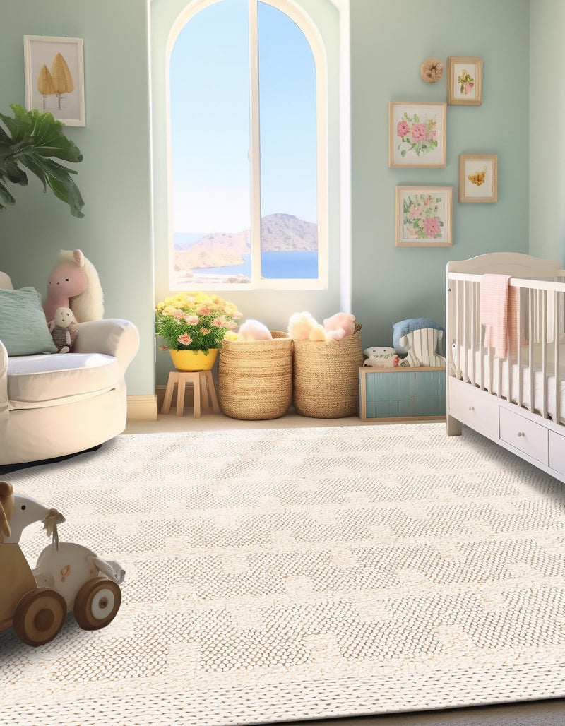 Lana Tasmanian Wool Collection Area Rug - Freycinet Square Ivory lifestyle 17