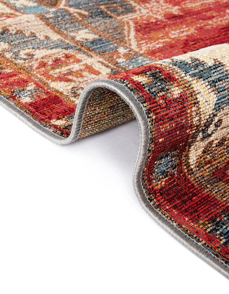 Patio Elegance Collection Area Rug - Alcove Rectangle Red and Navy Blue lifestyle 17