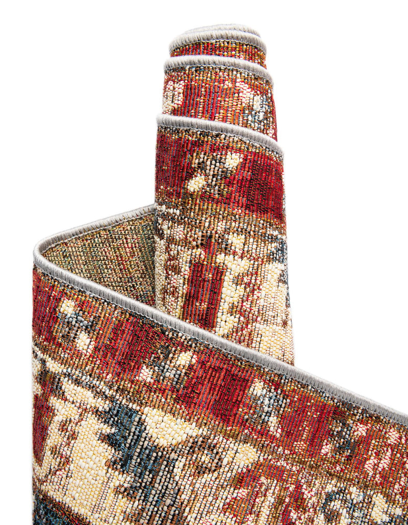 Patio Elegance Collection Area Rug - Alcove Rectangle Red and Navy Blue lifestyle 18