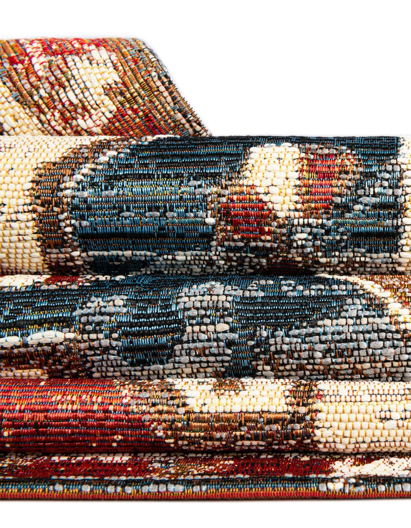 Patio Elegance Collection Area Rug - Alcove Rectangle Red and Navy Blue lifestyle 21