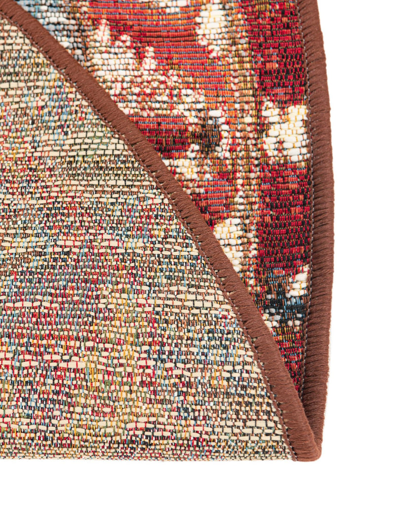 Patio Elegance Collection Area Rug - Alcove Round Red and Navy Blue lifestyle 59