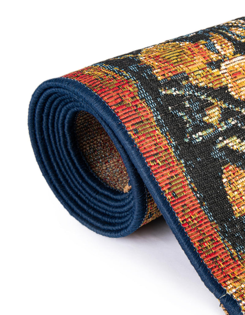 Patio Elegance Collection Area Rug - Grove Rectangle Navy Blue and Rust Red lifestyle 19