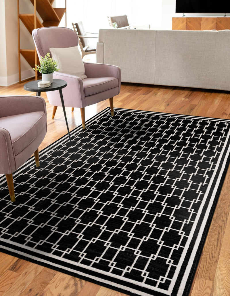 Metro Heights Collection Area Rug - Fifth Rectangle Black lifestyle 2